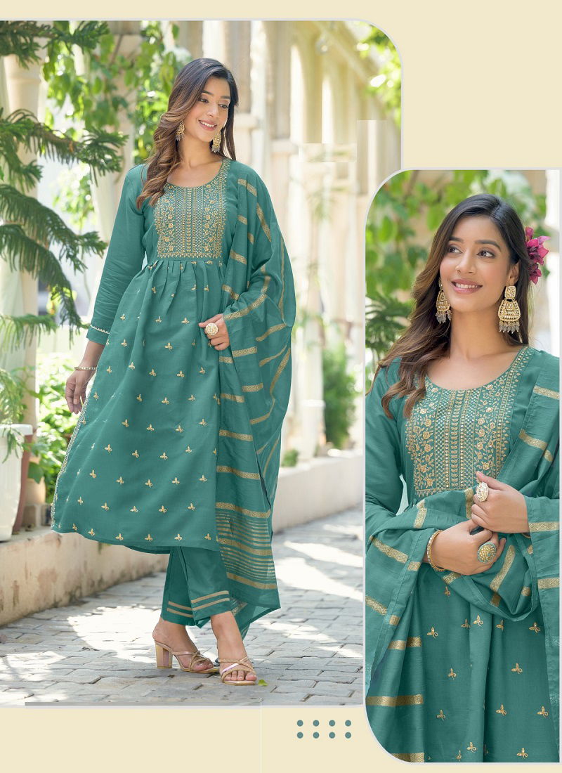 Kaya Kantha Viscose Silk Readymade Suits Catalog
